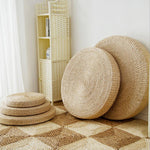 Hot Natural Straw Round Pouf Tatami Meditation Yoga Cushion - 5 Sizes 40/45/50/60/70cm