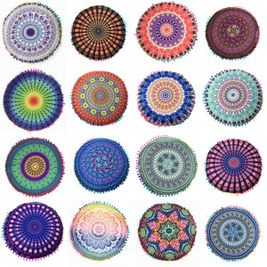 Homing Mandala Elephant Pattern Cushion Cover Yoga Bohemian Tassel Paisley Throw Cozy Pillow Cover Meditation Cushion Decorative