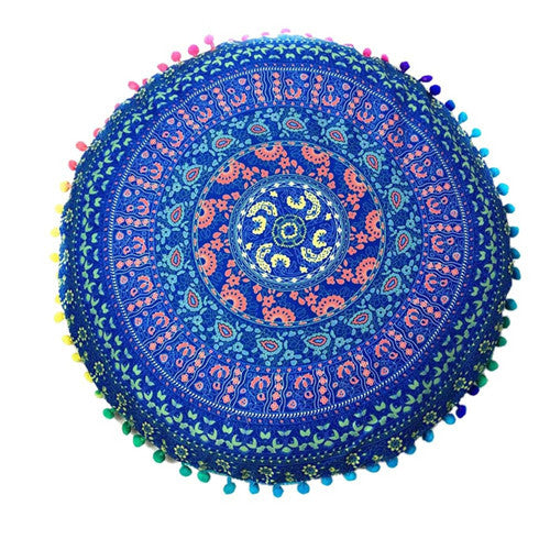 Homing Mandala Elephant Pattern Cushion Cover Yoga Bohemian Tassel Paisley Throw Cozy Pillow Cover Meditation Cushion Decorative