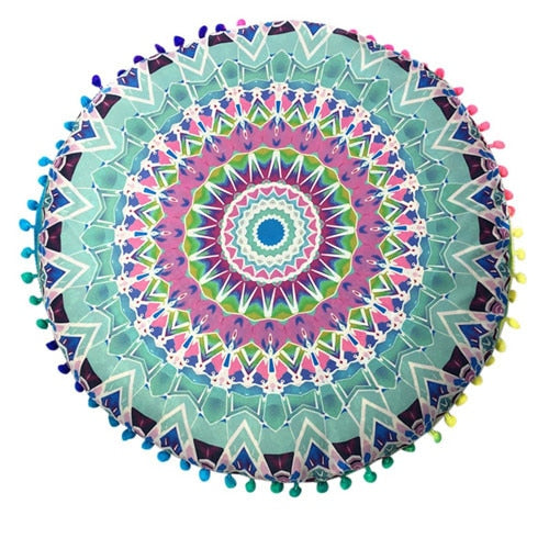 Homing Mandala Elephant Pattern Cushion Cover Yoga Bohemian Tassel Paisley Throw Cozy Pillow Cover Meditation Cushion Decorative