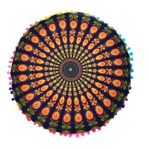 Homing Mandala Elephant Pattern Cushion Cover Yoga Bohemian Tassel Paisley Throw Cozy Pillow Cover Meditation Cushion Decorative