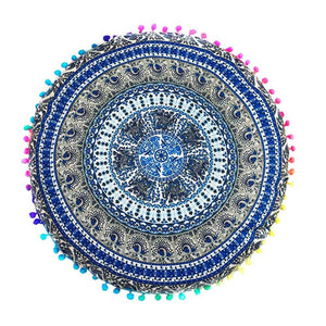 Homing Mandala Elephant Pattern Cushion Cover Yoga Bohemian Tassel Paisley Throw Cozy Pillow Cover Meditation Cushion Decorative