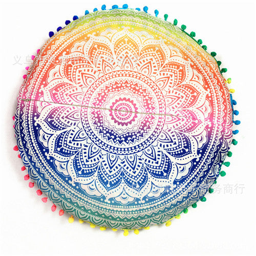 Homing Mandala Elephant Pattern Cushion Cover Yoga Bohemian Tassel Paisley Throw Cozy Pillow Cover Meditation Cushion Decorative