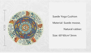 Little Round Yoga Mat Suede Natural Rubber Yoga Cushion Meditation Pad - 60*60cm*3mm