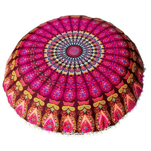 80*80cm Large Mandala Floor Pillows Round Bohemian Meditation Cushion Cover Ottoman Pouf 2AU30