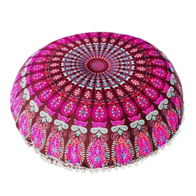80*80cm Large Mandala Floor Pillows Round Bohemian Meditation Cushion Cover Ottoman Pouf 2AU30