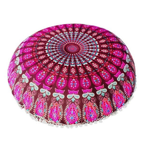 80*80cm Large Mandala Floor Pillows Round Bohemian Meditation Cushion Cover Ottoman Pouf 2AU30
