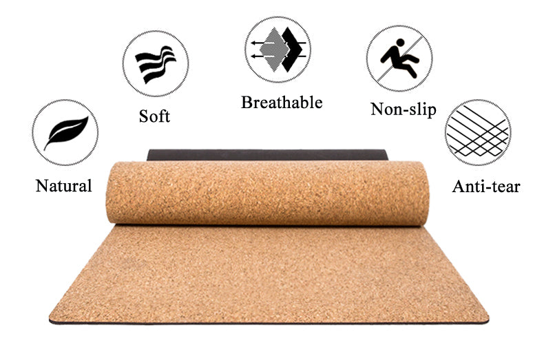 Cork Yoga Mats - Eco-Friendly - extra slip-resistant for Hot Yoga 3MM/4MM/5MM/6MM/8MM