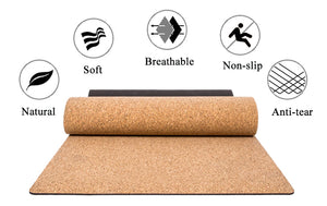 Cork Yoga Mats - Eco-Friendly - extra slip-resistant for Hot Yoga 3MM/4MM/5MM/6MM/8MM