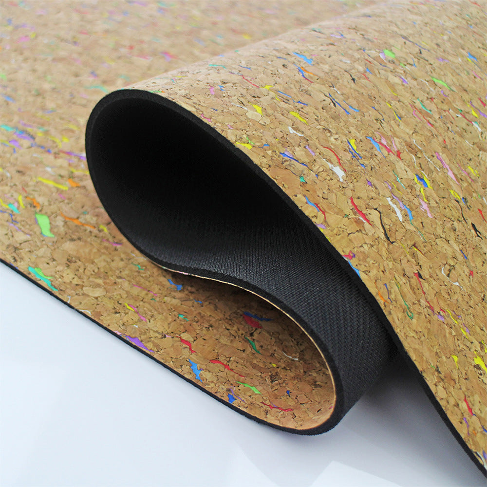 Colorful Cork Natural Rubber Yoga Mat - 5MM 183*61CM