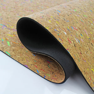 Colorful Cork Natural Rubber Yoga Mat - 5MM 183*61CM