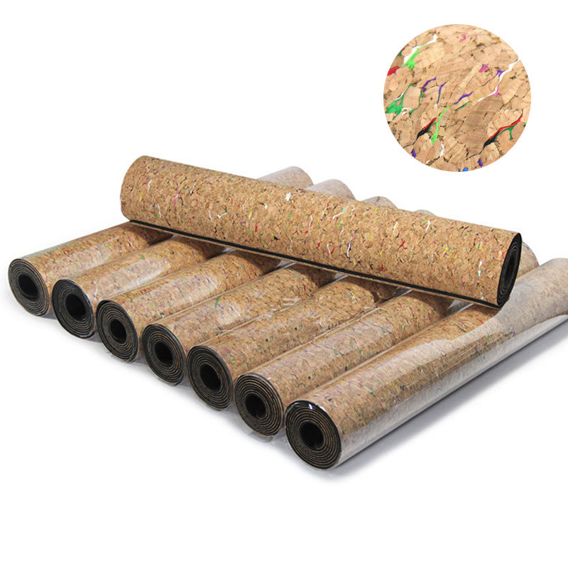 Colorful Cork Natural Rubber Yoga Mat - 5MM 183*61CM