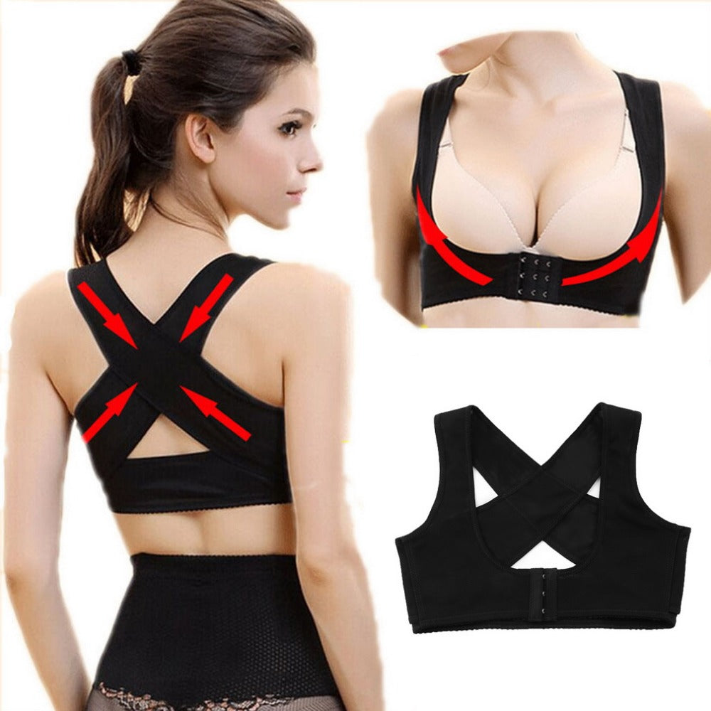 Adjustable Women Elastic Back Support Belt Chest Posture Corrector Shoulder Brace Body Shaper