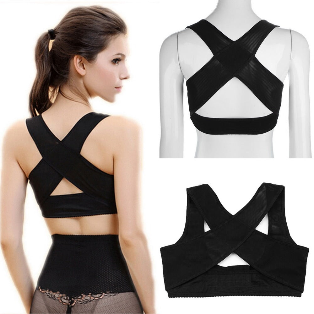 Adjustable Women Elastic Back Support Belt Chest Posture Corrector Shoulder Brace Body Shaper