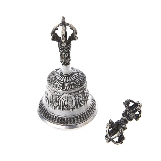Handcrafted Tibetan Meditation Singing Bell with Dorje Vajra Practice Tool
