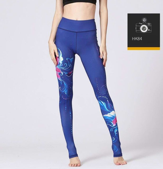 Printed Yogini Yoga Pants Women High Waist Yoga Leggings