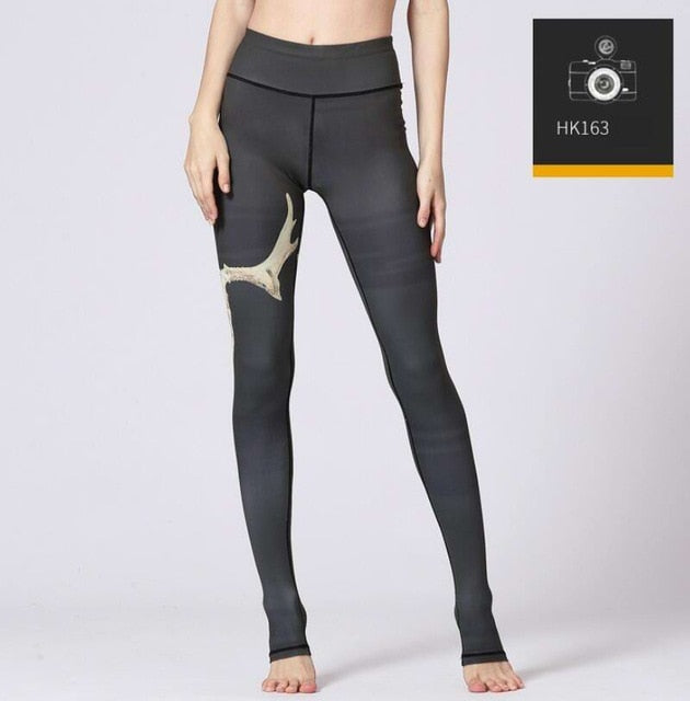 Printed Yogini Yoga Pants Women High Waist Yoga Leggings