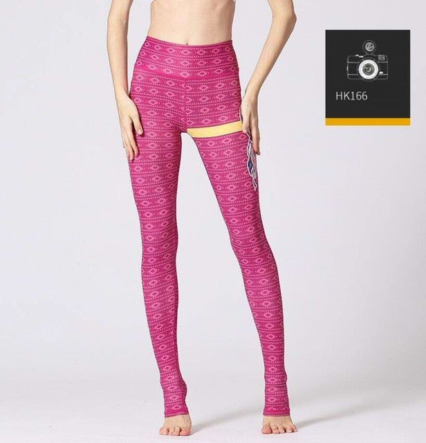 Printed Yogini Yoga Pants Women High Waist Yoga Leggings