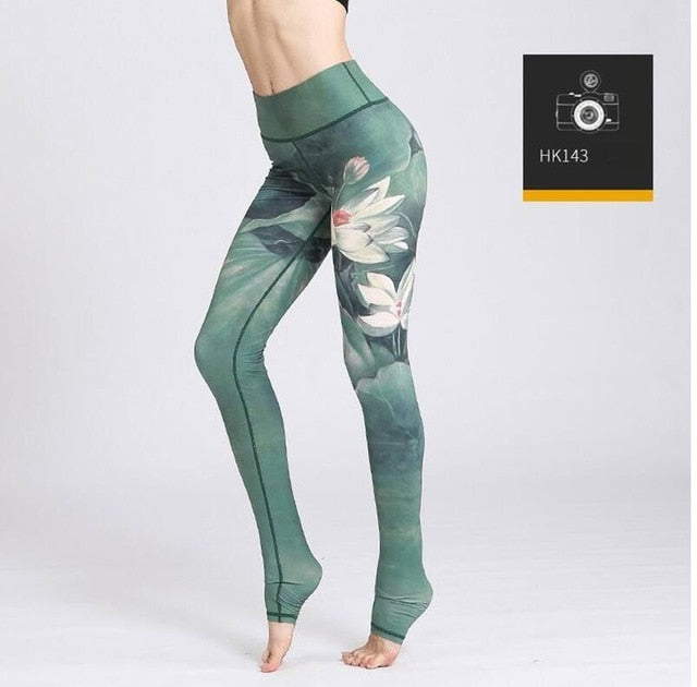 Printed Yogini Yoga Pants Women High Waist Yoga Leggings
