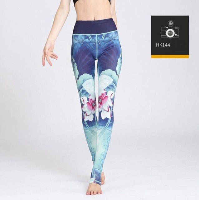 Printed Yogini Yoga Pants Women High Waist Yoga Leggings