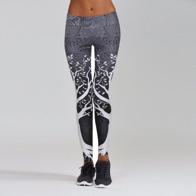 Tree-dom  Yoga Pants Black on white or White on black