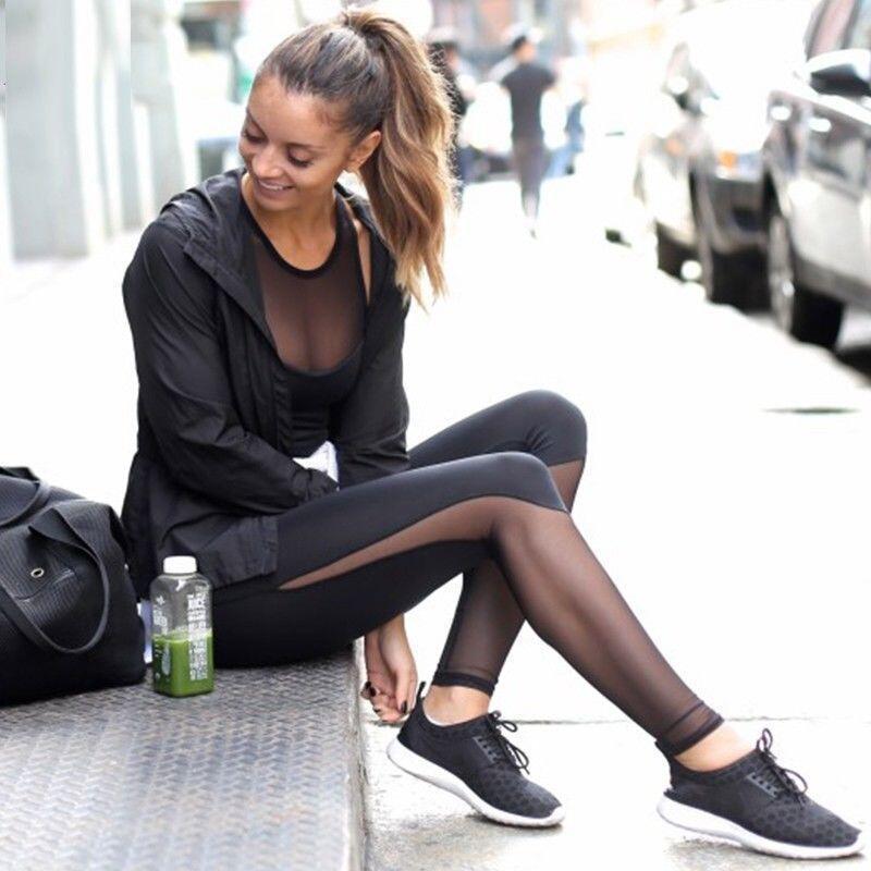 High Elastic  Sexy Mesh angles YOGINI pants