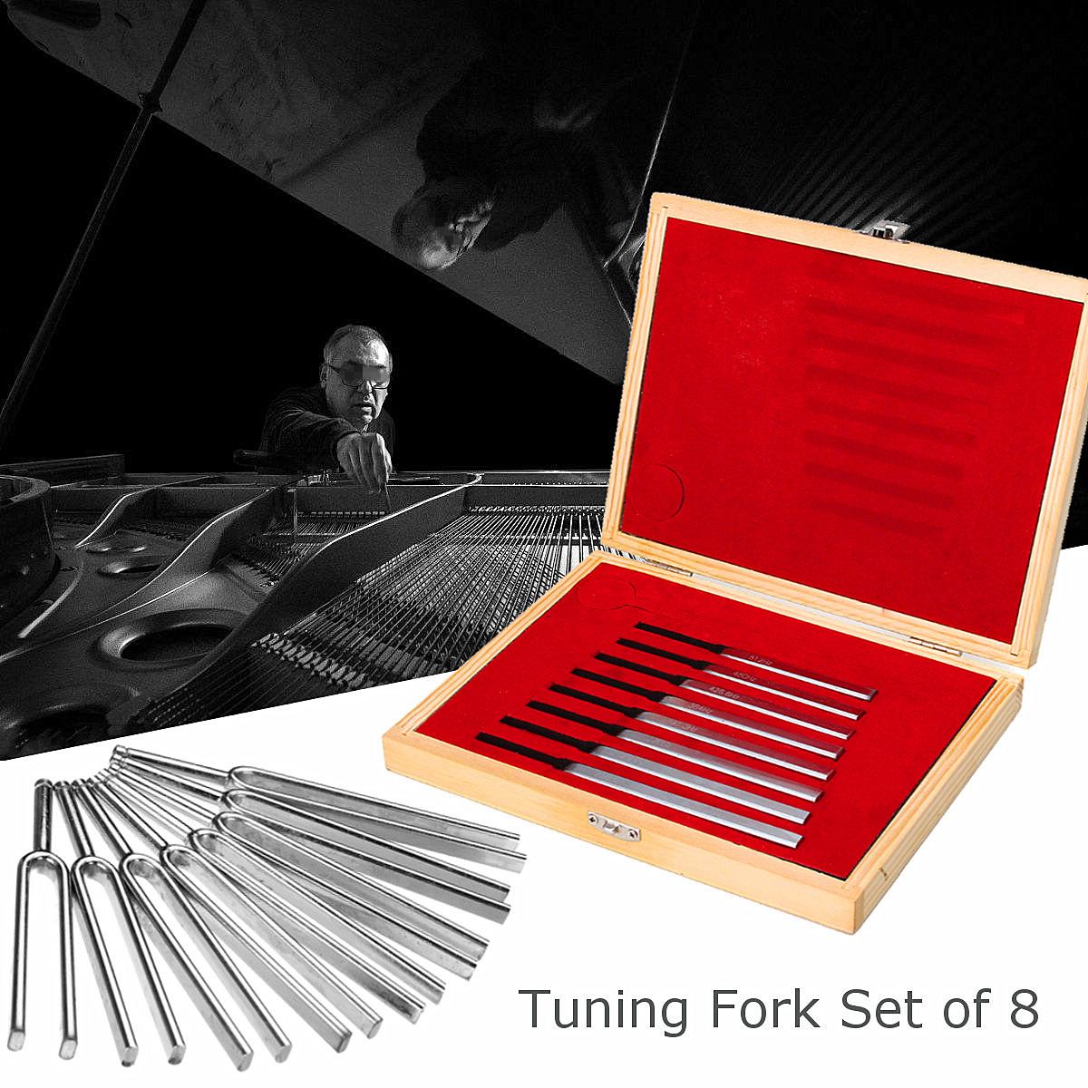8Pcs Aluminum Medical Tuning Fork For Nervous System Testing Healing Sound Therapy 256-512Hz With Gift Box