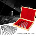 8Pcs Aluminum Medical Tuning Fork For Nervous System Testing Healing Sound Therapy 256-512Hz With Gift Box