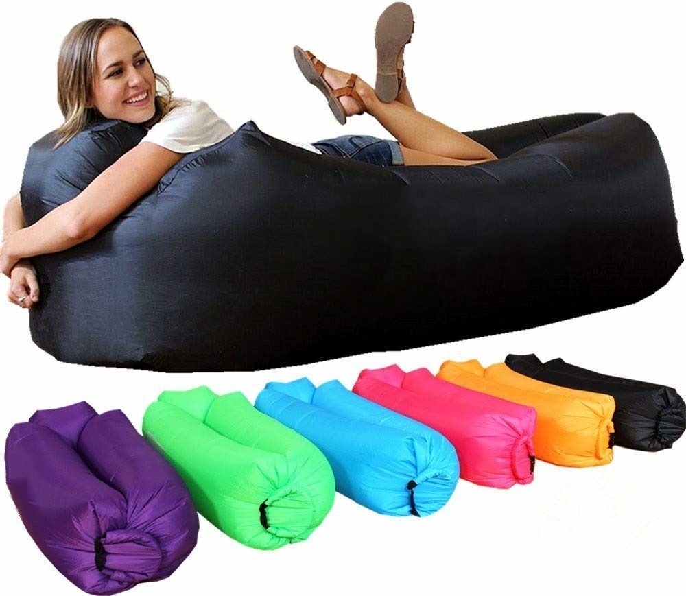 Light sleeping bag Waterproof Inflatable bag lazy sofa camping Sleeping bags air bed Adult Beach Lounge Chair Fast Folding