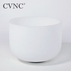 10" Note E Solar plexus  Chakra Frosted Quartz Crystal Singing Bowl