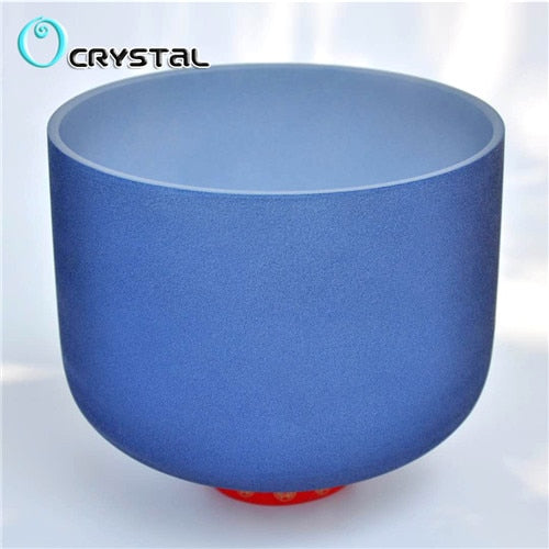 8 inch Chakra Note Colored Frosted Crystal Singing Bowl