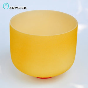8 inch Chakra Note Colored Frosted Crystal Singing Bowl