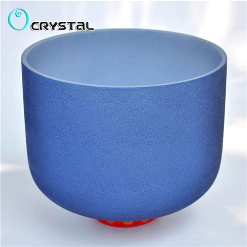 8 inch Chakra Note Colored Frosted Crystal Singing Bowl