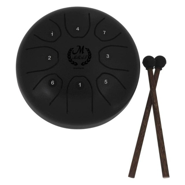 5.5 Inch Stainless Steel Tongue Drum Set Hand Pan Tank Hang Drum Percussion Instruments with Drumsticks Padded Bag