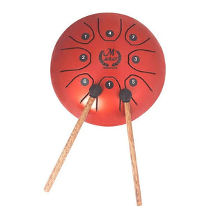 5.5 Inch Stainless Steel Tongue Drum Set Hand Pan Tank Hang Drum Percussion Instruments with Drumsticks Padded Bag