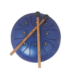 5.5 Inch Stainless Steel Tongue Drum Set Hand Pan Tank Hang Drum Percussion Instruments with Drumsticks Padded Bag