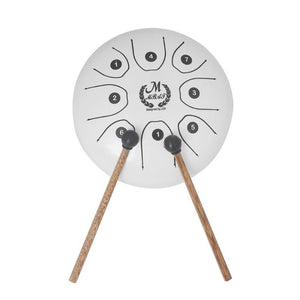 5.5 Inch Stainless Steel Tongue Drum Set Hand Pan Tank Hang Drum Percussion Instruments with Drumsticks Padded Bag