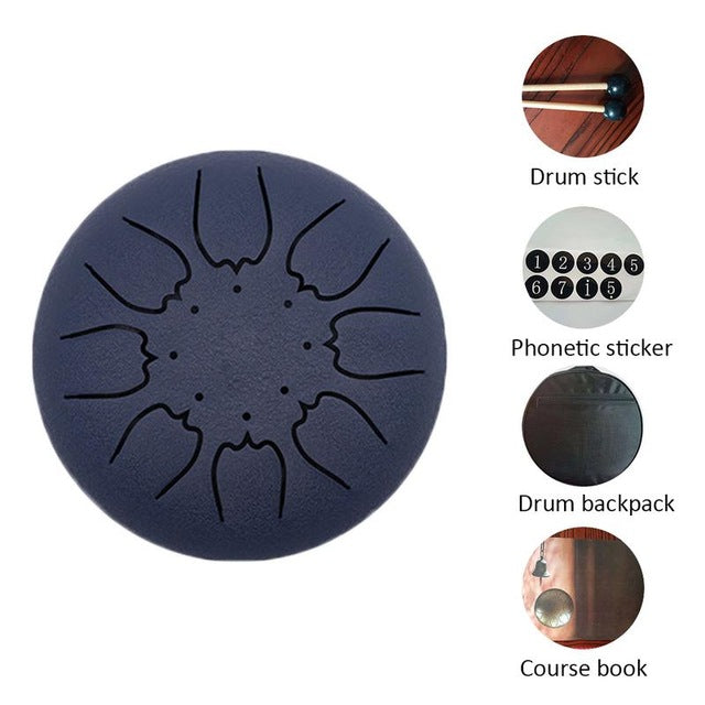 Mini 6 Inch Steel Tongue Drum 8 Tone Scale Hand Pan Drum Tank Hang Drum With Drumsticks Carrying Bag Percussion Instruments