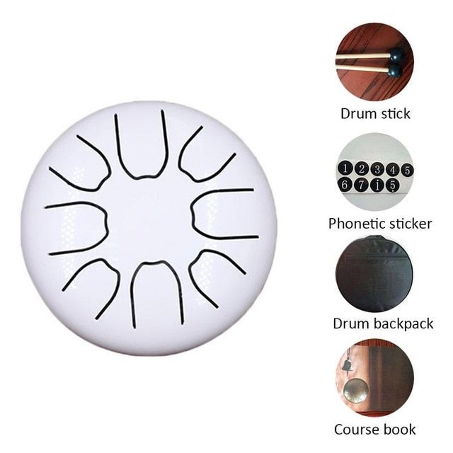 Mini 6 Inch Steel Tongue Drum 8 Tone Scale Hand Pan Drum Tank Hang Drum With Drumsticks Carrying Bag Percussion Instruments