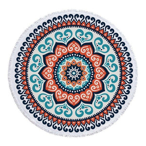 Mandala round Fringe Beach Towel Yoga Mat