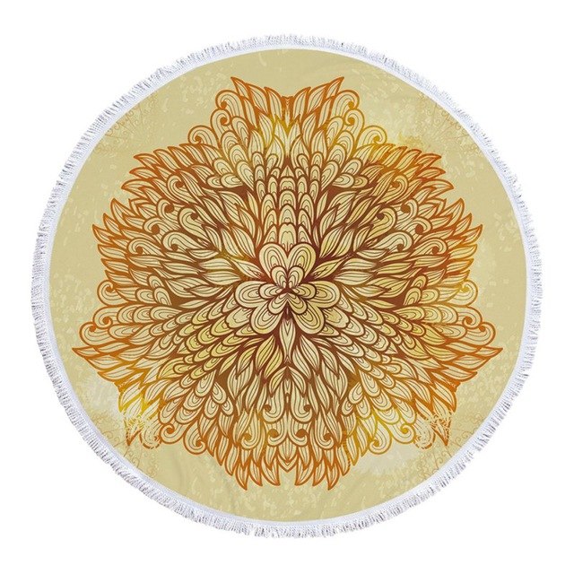 Mandala round Fringe Beach Towel Yoga Mat