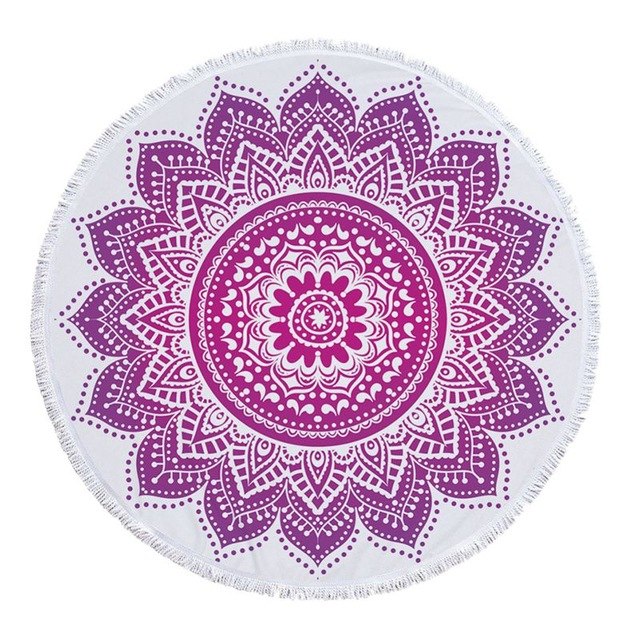 Mandala round Fringe Beach Towel Yoga Mat