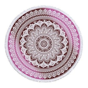 Mandala round Fringe Beach Towel Yoga Mat