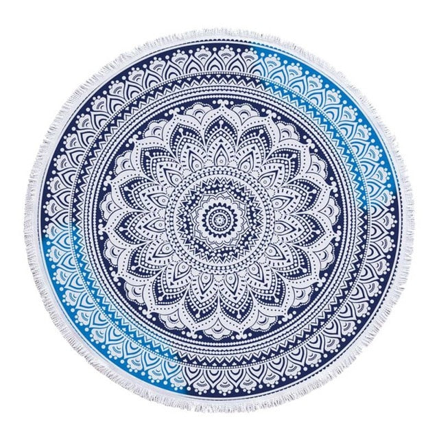 Mandala round Fringe Beach Towel Yoga Mat