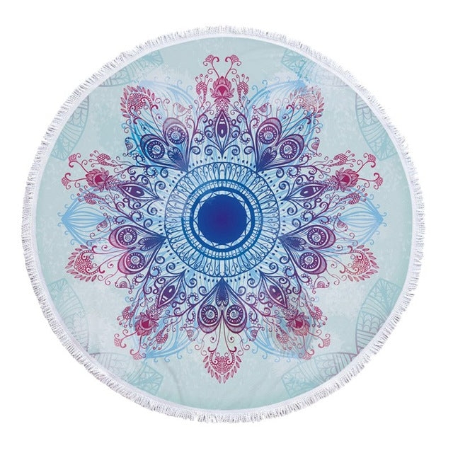 Mandala Fringe Beach Towel Yoga Mat