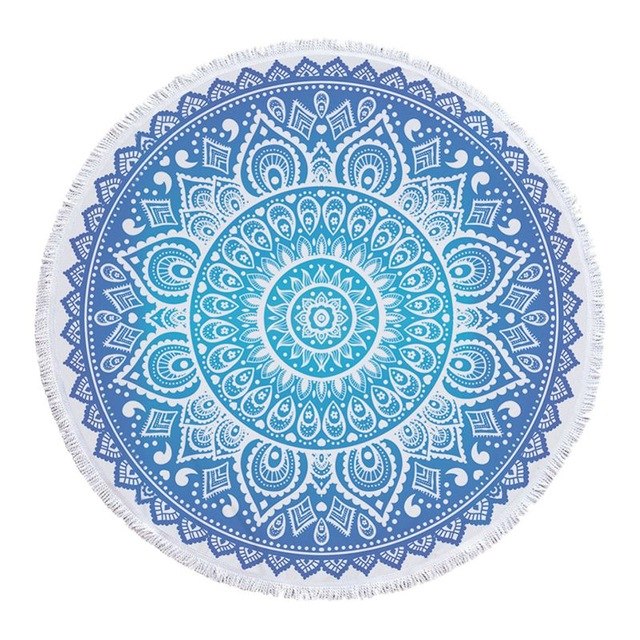 Mandala Fringe Beach Towel Yoga Mat